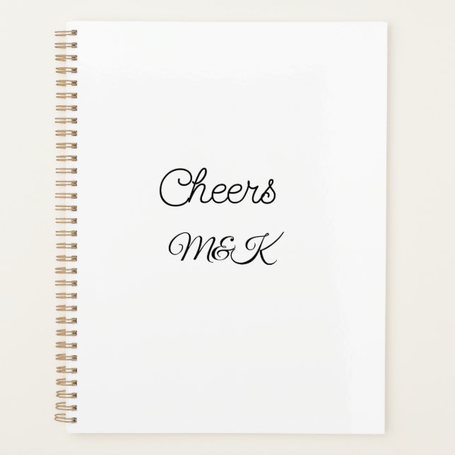 Agenda Simple minimal add name cheers couple name custom  (Frente)