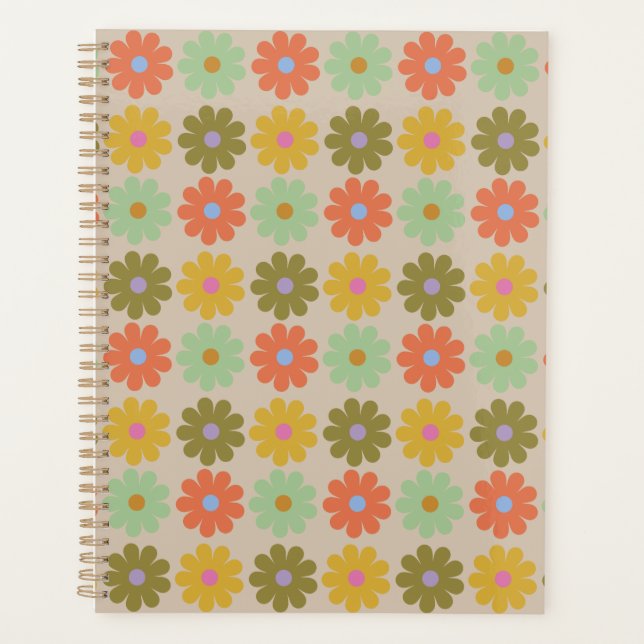 Agenda Simple Pastel Vintage Flower Pattern (Frente)