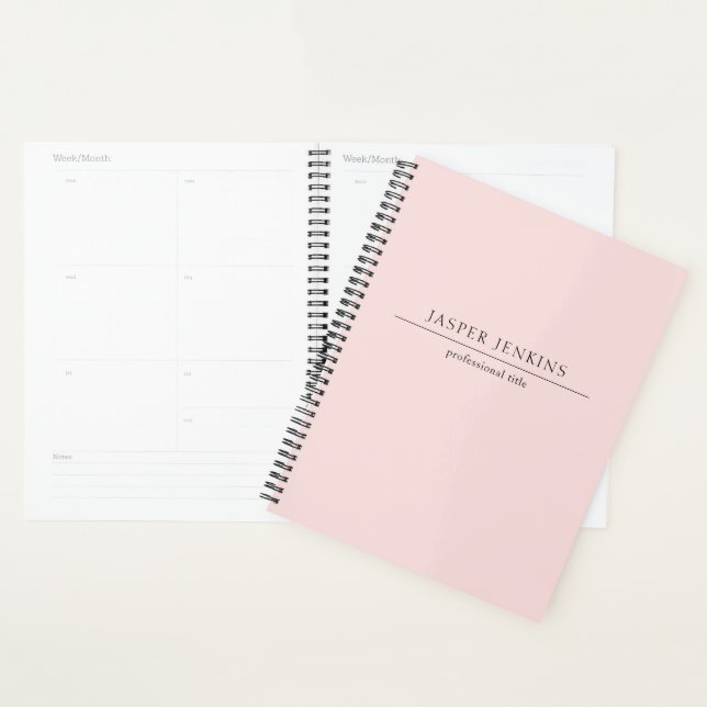 Agenda Simple Pink Professional Minimal Modern Business (Exibição)