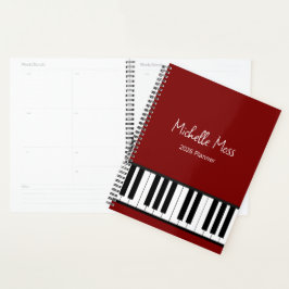 Agenda Simple Red Music Piano Teacher