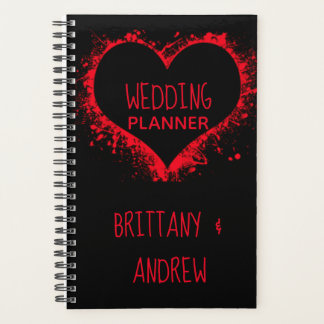 Agenda Simples Casamento Planner Negro Corações Unidos