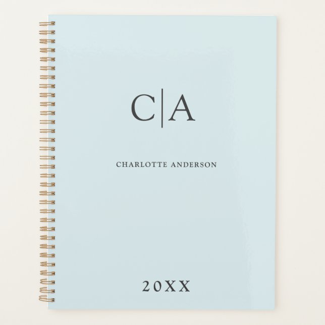 Agenda Simples, convite para monograma elegante (Frente)