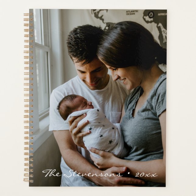 Agenda Simples Elegante Nome Personalizado e Foto Sem Dat (Frente)