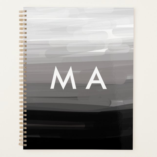 Agenda Simples monograma adicione seu nome com letra míni (Frente)