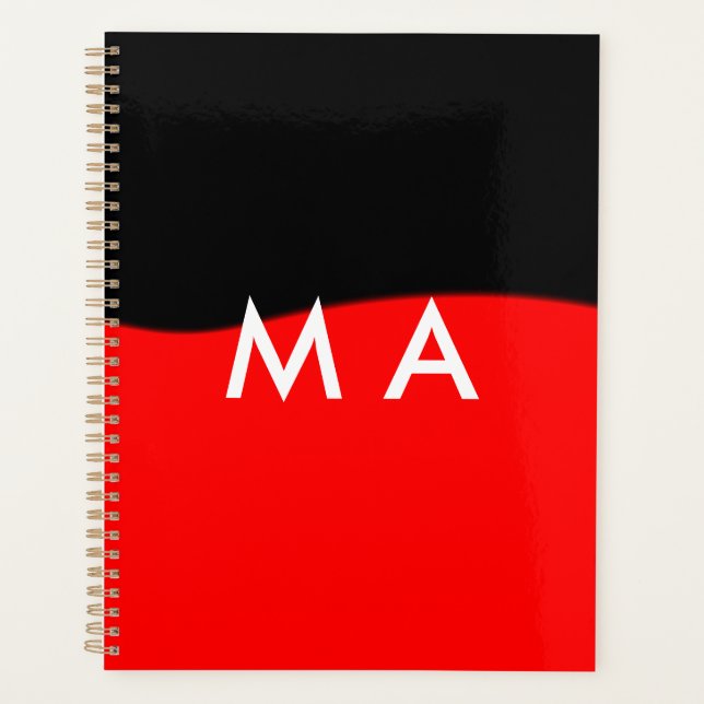 Agenda Simples monograma adicione seu nome com letra míni (Frente)