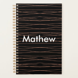 Agenda Simples monograma adicione seu nome com letra míni