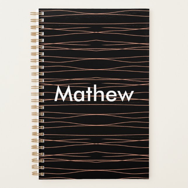 Agenda Simples monograma adicione seu nome com letra míni (Frente)