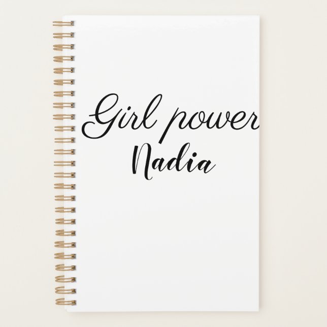 Agenda simples poder feminino minimal adicionar nome text (Frente)