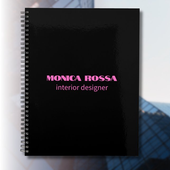 Agenda Simples profissional Neon Pink Preto (Criador carregado)