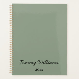 Agenda Simples profissional Verde Sage Minimalista