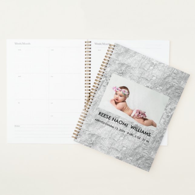 Agenda Simplesmente Elegante Foto de Bebê Menina Fofa (Exibição)