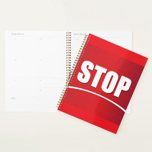 Agenda Sinal de Parada Vermelho Negrito