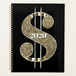 Agenda Sinal Dourado de Dólar Personalizado