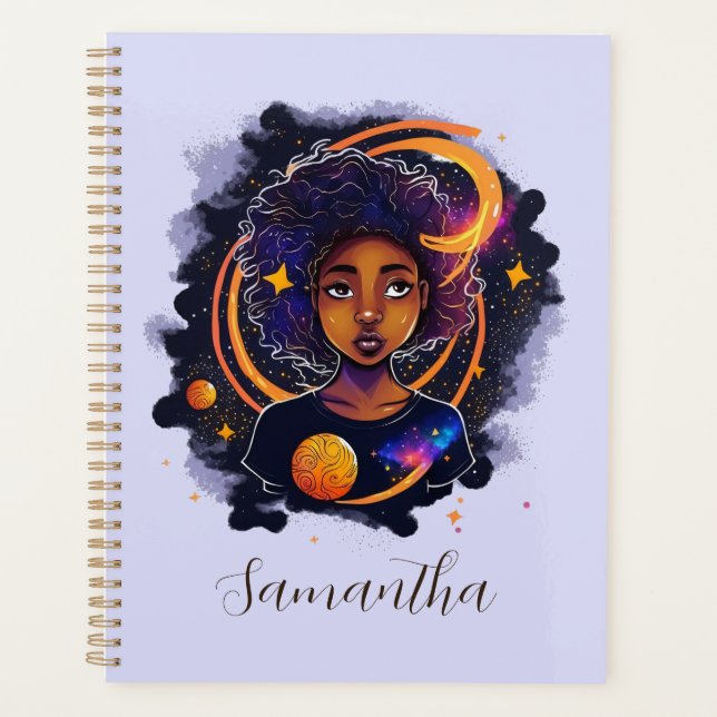Agenda Sistema Solar Afro Mulher (Frente)