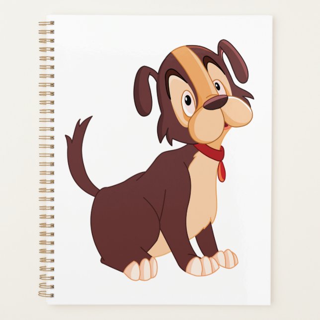 Agenda Sitting Brown Puppy Sweet Happy Dog (Frente)