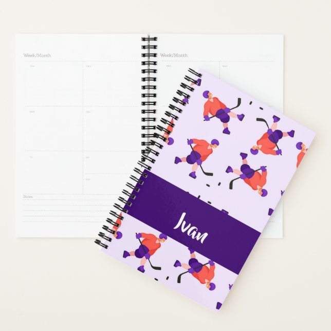 Agenda Skating ice hockey player pattern (Exibição)