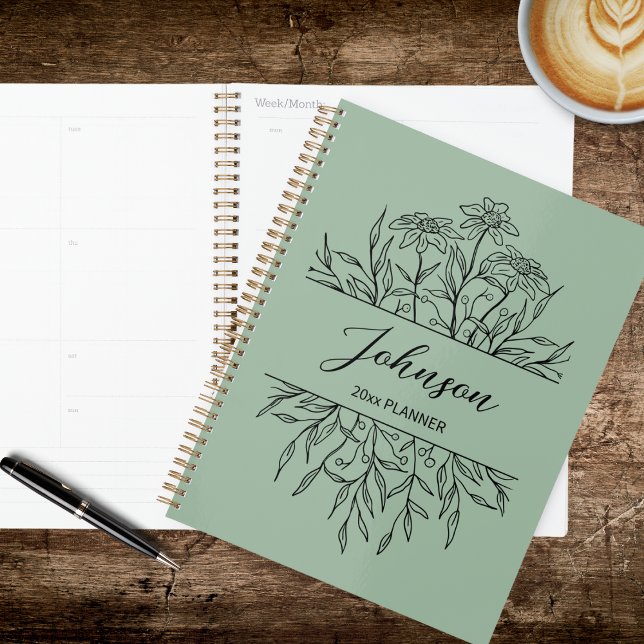 Agenda Sketched Floral Planner (Criador carregado)