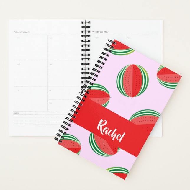 Agenda Sliced watermelon pattern on pink (Exibição)