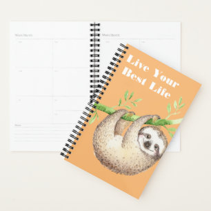 Agenda Sloth Watercolor Feliz