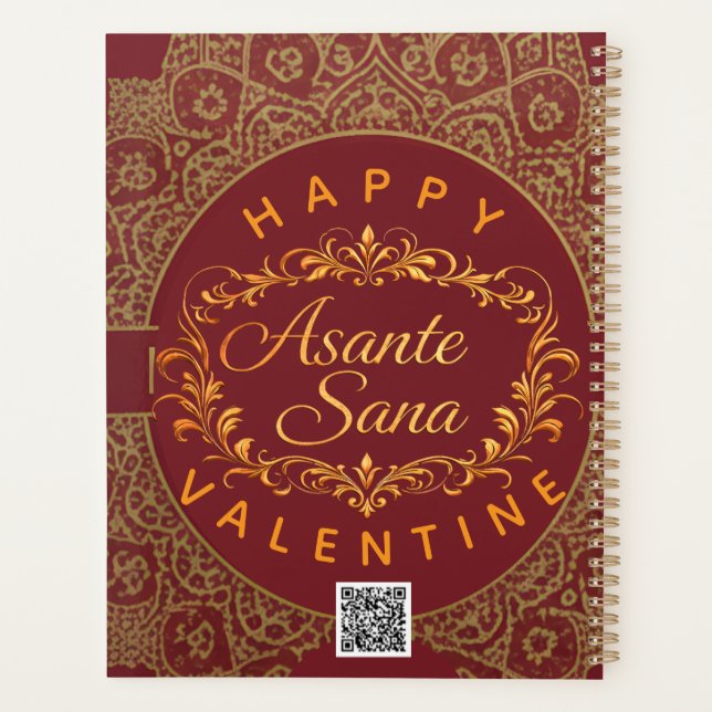 Agenda Smart Asante Sana Valentine Gold Art & Custom QR (Verso)