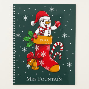 Agenda Snowman Candy Cane Snowflakes Diariamente