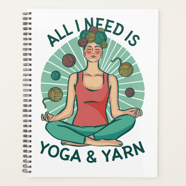 Agenda Só preciso de Yoga e Yarne Phrase (Frente)