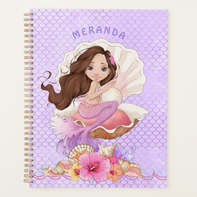 Agenda Sob o mar Brunette Sereia e Sea Shell (Frente)