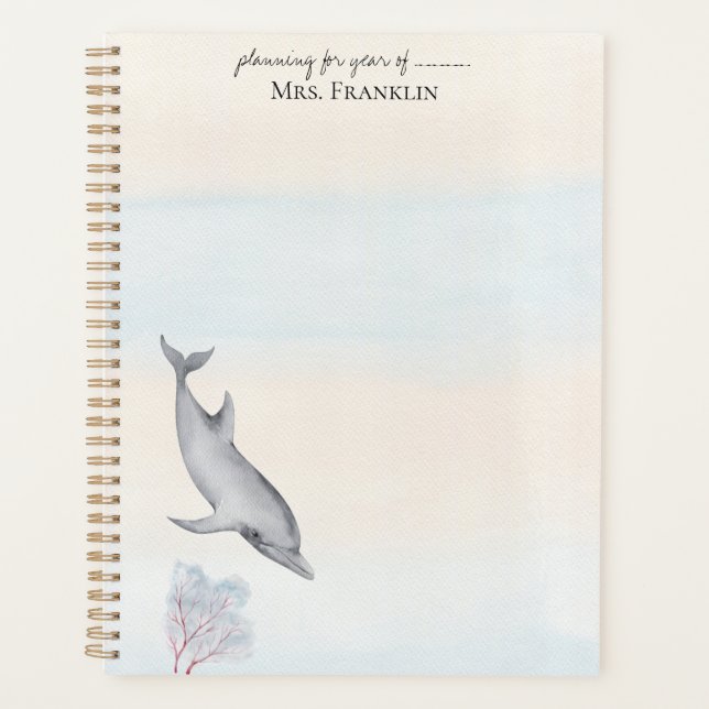 Agenda Sob o Mar Golfinho Personalizado 2 (Frente)