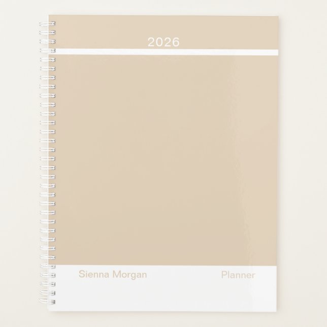 Agenda Soft Khaki/Beige Minimalist (Frente)