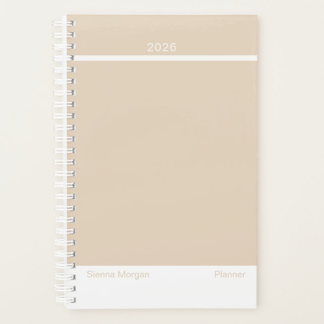 Agenda Soft Khaki/Beige Minimalist Planner (Frente)