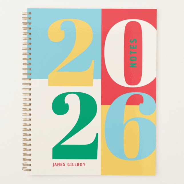 Agenda Soft Primary Bold Color Block Planner (Frente)