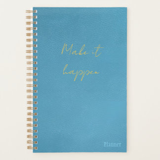 Agenda Soft Teal Vegan Leather Make It Happen Planner