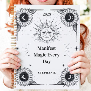 Agenda Sol e Lua Místicos Manifestação de Nome Personaliz