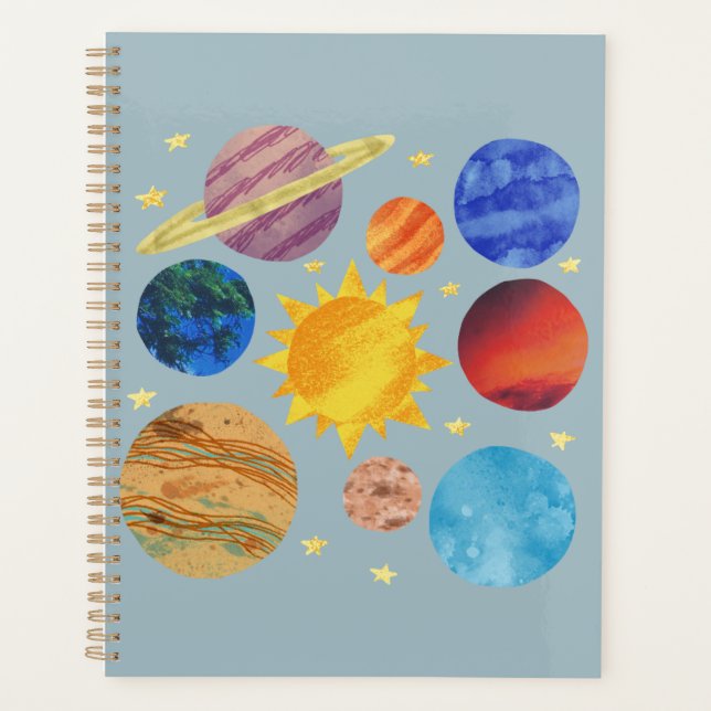 Agenda Solar System Notebook | Space Planets Educational  (Frente)