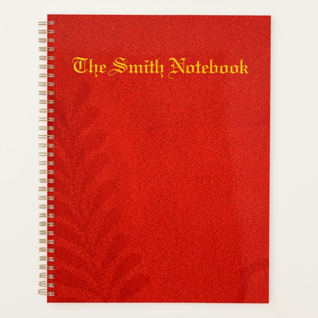 Agenda Sombra Mínima Mínima de Folha Vermelha Vibrante (Frente)