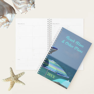 Agenda Sombras de Praia de Sombras de Azul Personalizávei