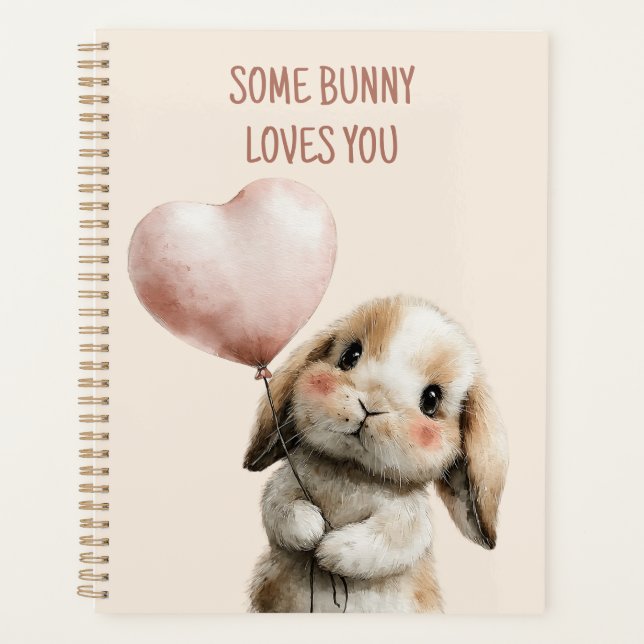 Agenda Some Bunny Loves You with Heart Balloon (Frente)