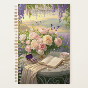 Agenda Sonhador Floral santuário batido ouro hora luz