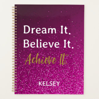 Agenda Sonhe Acredita Que O Alcança Motivacional Rosa