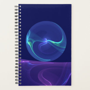 Agenda Sonho Abstrato de Arte Fractal Roxo Azul Luminoso