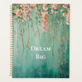 Agenda Sonho de Flores Rosa Bege Azul Romântico
