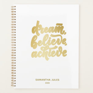 Agenda Sonho Dourado moderno acredita alcançar motivação