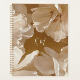Agenda Sonho e Luxuoso Floral Branco Inicial