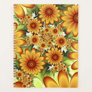 Agenda Sonho Floral, Arte Fractal Moderna de Flor Abstrat