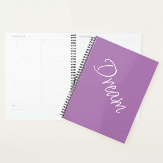 Agenda "Sonho" Frase Lavanda Roxo Fundo