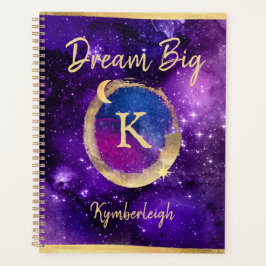 Agenda Sonho Grande Gelado Roxo Gelado Dourado Monograma