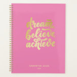 Agenda Sonho Rosa Moderno Acredita Conseguir Motivação<br><div class="desc">Sonho Dourado moderno acredita alcançar motivação</div>