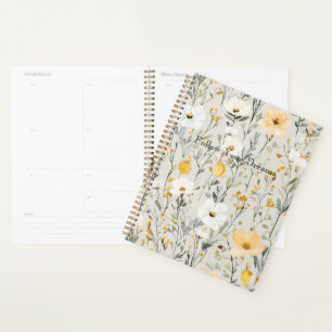 Agenda Sonhos de Lindas Flores Brancas Amarelas