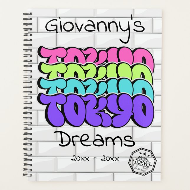 Agenda Sonhos de Tóquio Grafite (Frente)