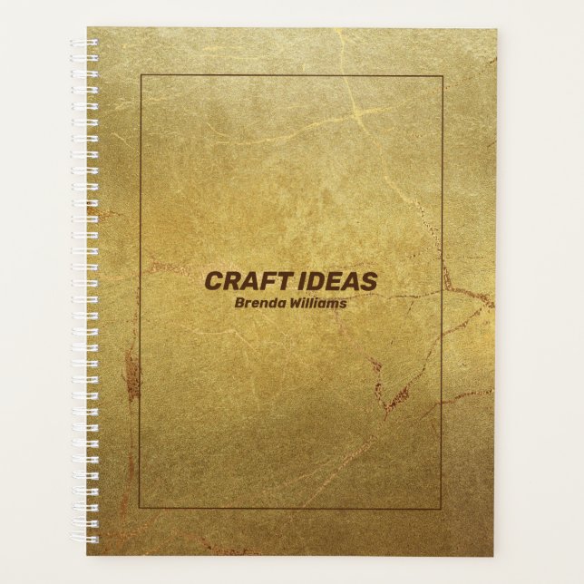 Agenda sotaque Dourado da brilha do mármore (Frente)